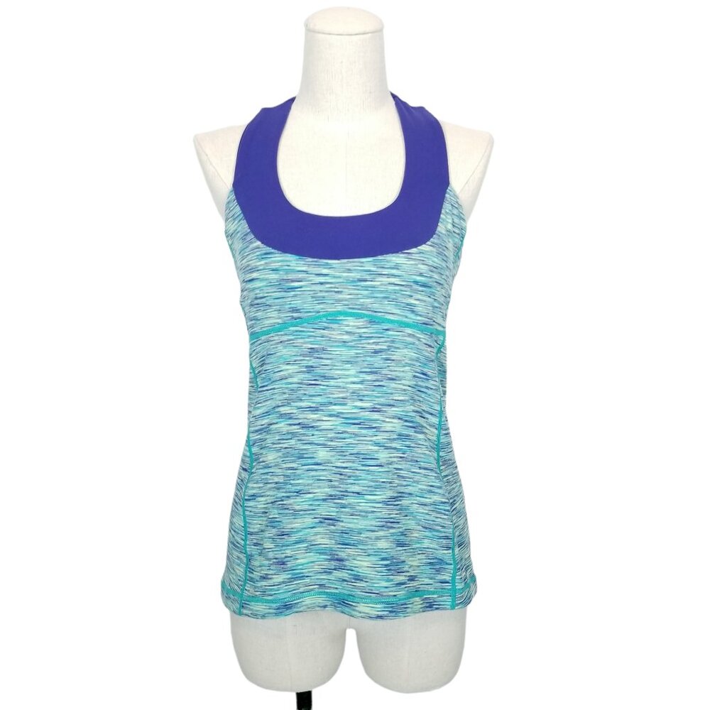 Lululemon Scoop Neck Tank Top Space Dye Blue 8